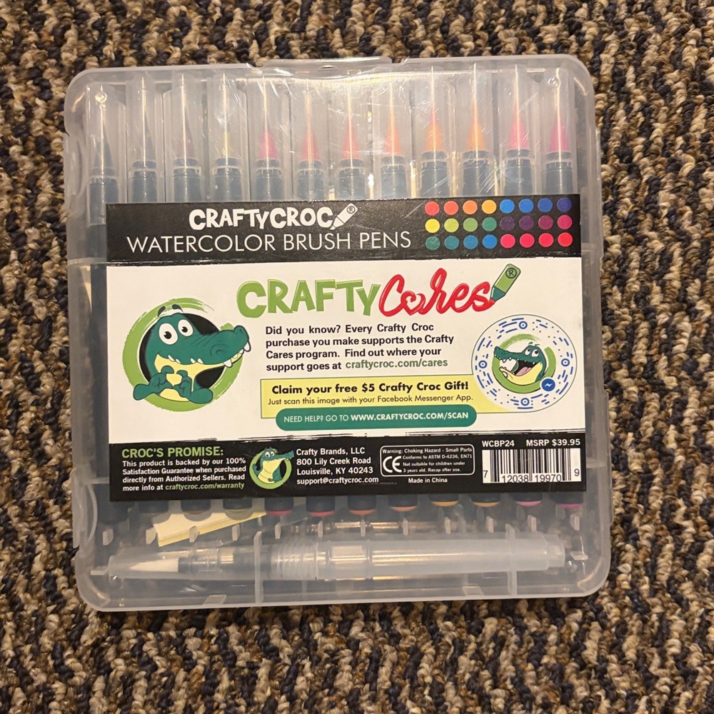 Crafty Croc Watercolor Brush Pens Set. 26 Brushes total